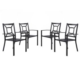 Outdoor Metal Dining Chairs Set of 4