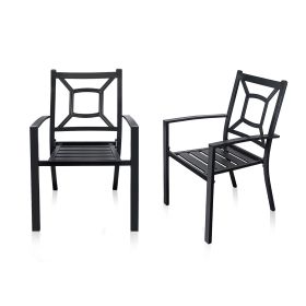 Outdoor Metal Dining Chairs Set of 2