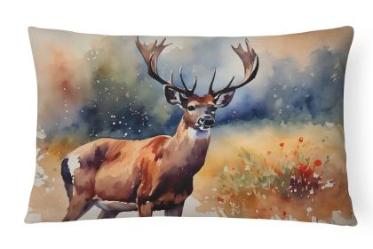 NEW Watercolor Wildlife Throw Pillow Throw Pillow for Indoor Couch Bed Outdoor Patio Washable, Deer 2901,12Hx16W