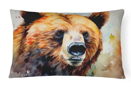 NEW Watercolor Wildlife Throw Pillow Throw Pillow for Indoor Couch Bed Outdoor Patio Washable, Grizzly Bear 2929,12Hx16W