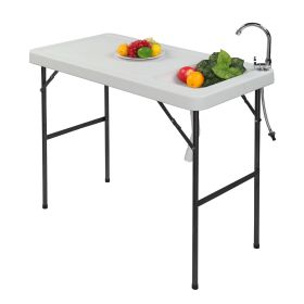 Folding Portable Table with Sink Faucet