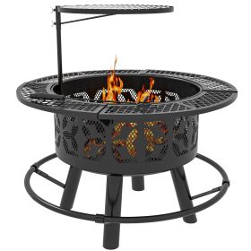 Outsunny 2-in-1 Fire Pit, BBQ Grill