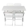 4ft Foldable Lift Patio Plastic Table White