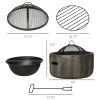 Outsunny Outdoor Fire Pit, 18 Inch