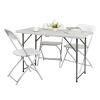 4ft Foldable Lift Patio Plastic Table White