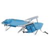 63*65*82cm Short Oxford Cloth Silver White Aluminum Tube Bearing 100kg Beach Chair Blue