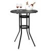 32*32*41" Outdoor Patio Cast Aluminum Round Bar Table