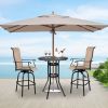 32*32*41" Outdoor Patio Cast Aluminum Round Bar Table