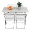 4ft Foldable Lift Patio Plastic Table White