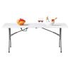 6' Folding Table Portable Plastic Indoor Outdoor Picnic Party Dining Camping Tables