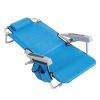 63*65*82cm Short Oxford Cloth Silver White Aluminum Tube Bearing 100kg Beach Chair Blue