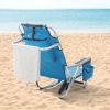 63*65*82cm Short Oxford Cloth Silver White Aluminum Tube Bearing 100kg Beach Chair Blue