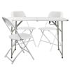 4ft Foldable Lift Patio Plastic Table White