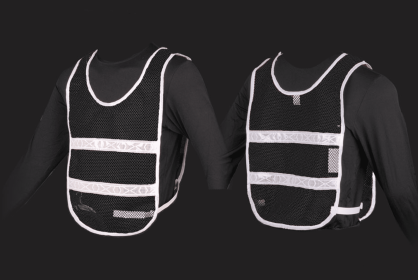 Reflective Standard Safety Vest (Color: Black/White, size: L)