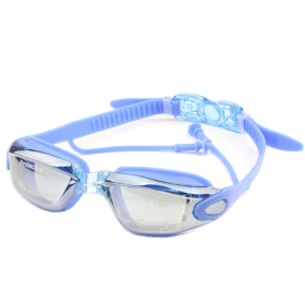 Go Go Goggles Swimming Glasses With Ear Plugs (Color: Summer Blue)