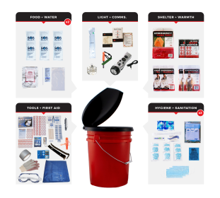 Bucket Survival Kit (size: 2 People)