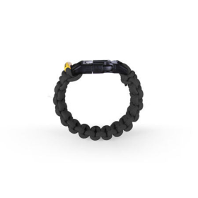 Kodiak Survival Paracord Bracelet (Color: Black, size: medium)