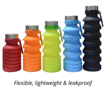 Collapsible Water Bottles (Color: Red)