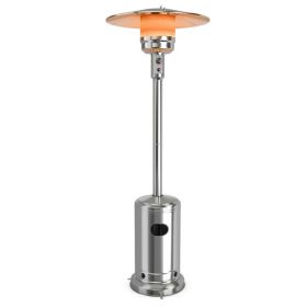 Garden Propane Standing LP Gas Steel Accessories Heater (Color: Silver)